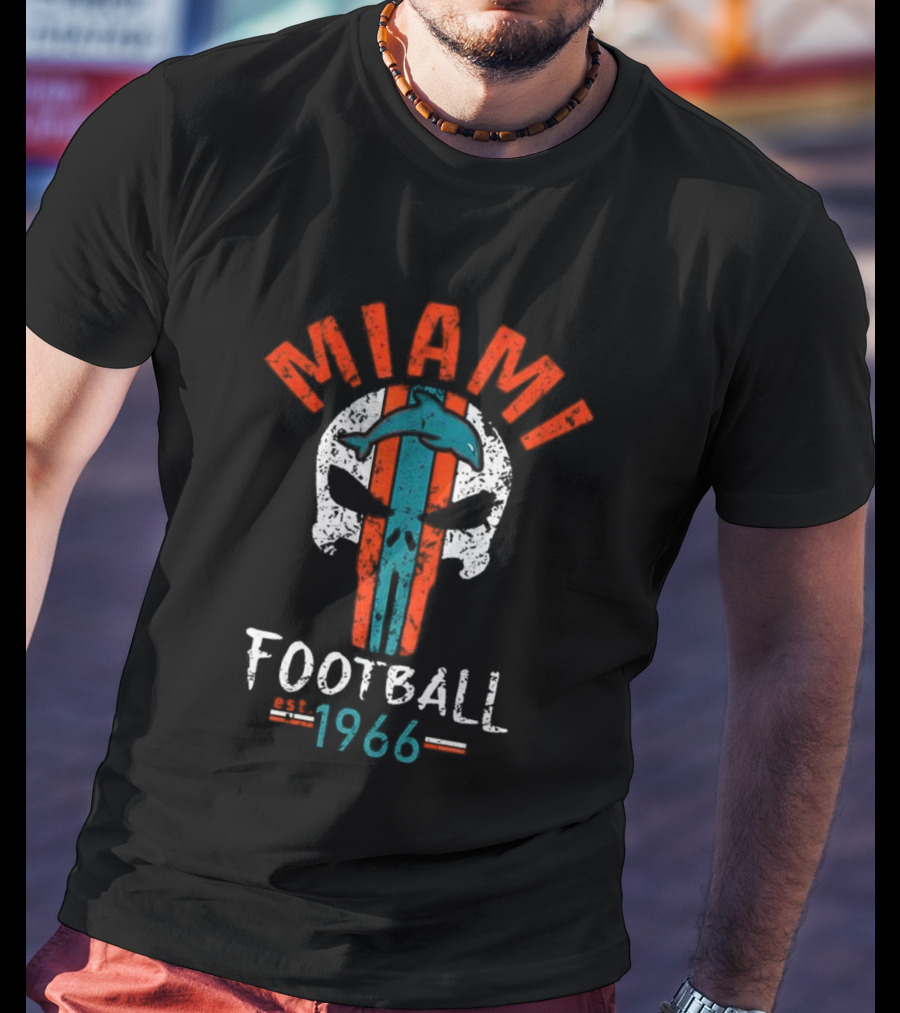 MIAMI Football Skull Est 1966 T-Shirt