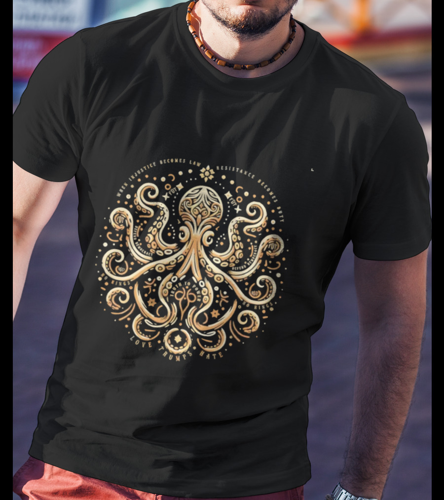 Subtle FDT Octopus Anti Fascist Design Resistance Becomes Duty T-Shirt