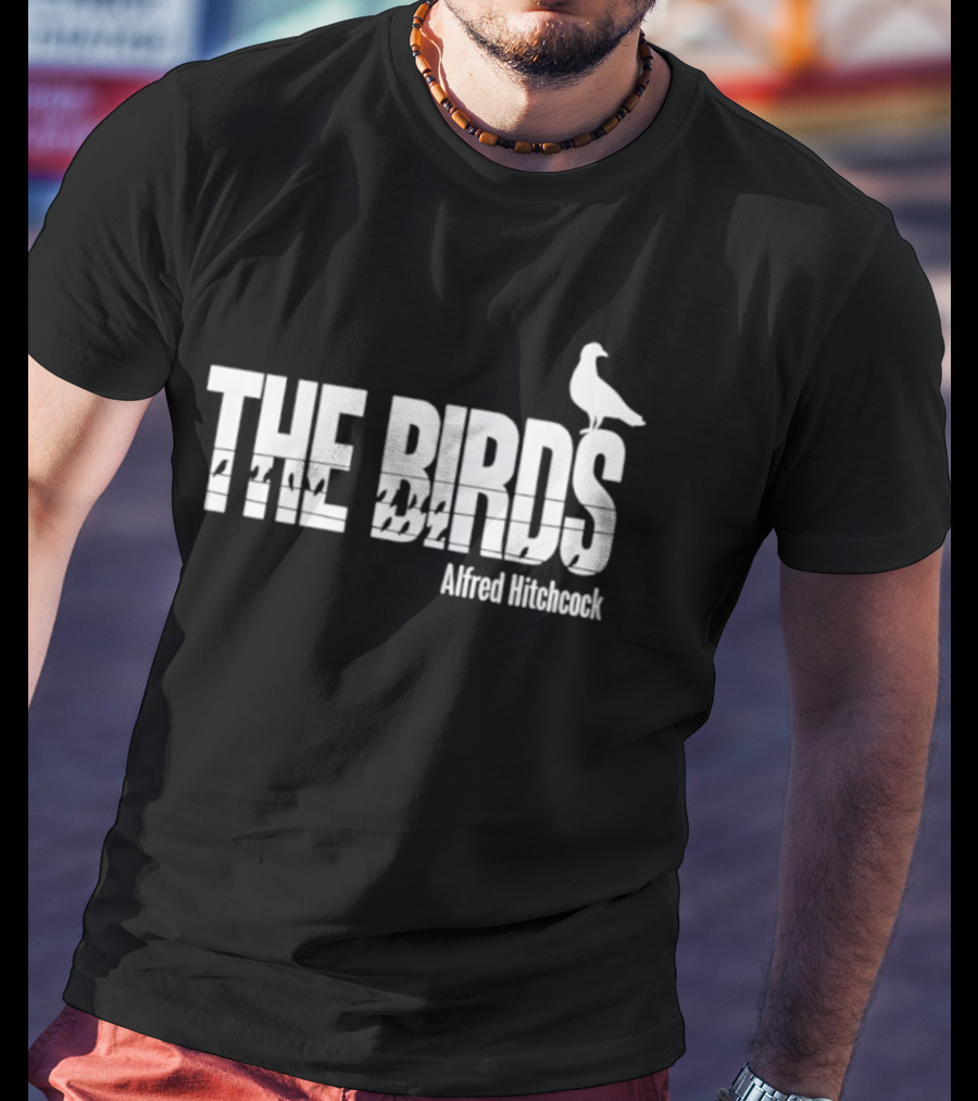 THE BIRDS Alfred Hitchcock Bird Silhouette T-Shirt