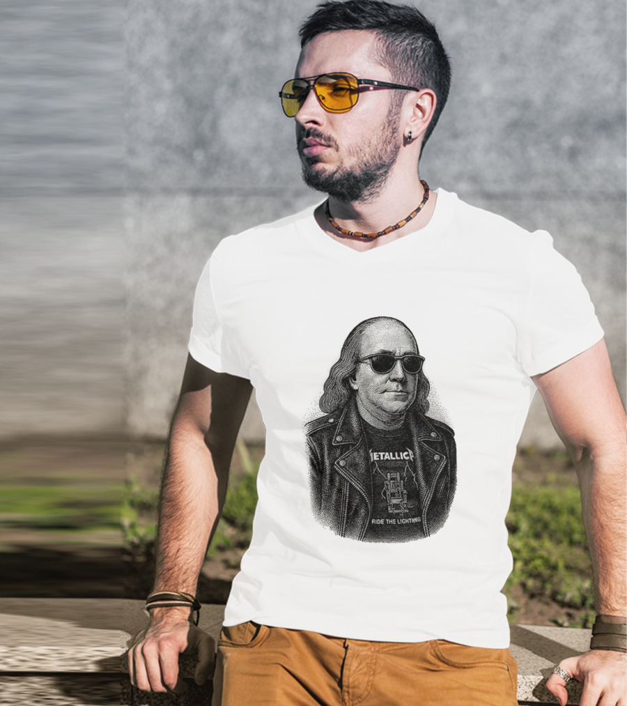 Ben Franklin Metallica Ride The Lightning T-Shirt