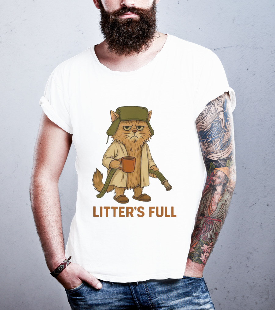 Litter’s Full Cat Coffee And Hose Hat T-Shirt