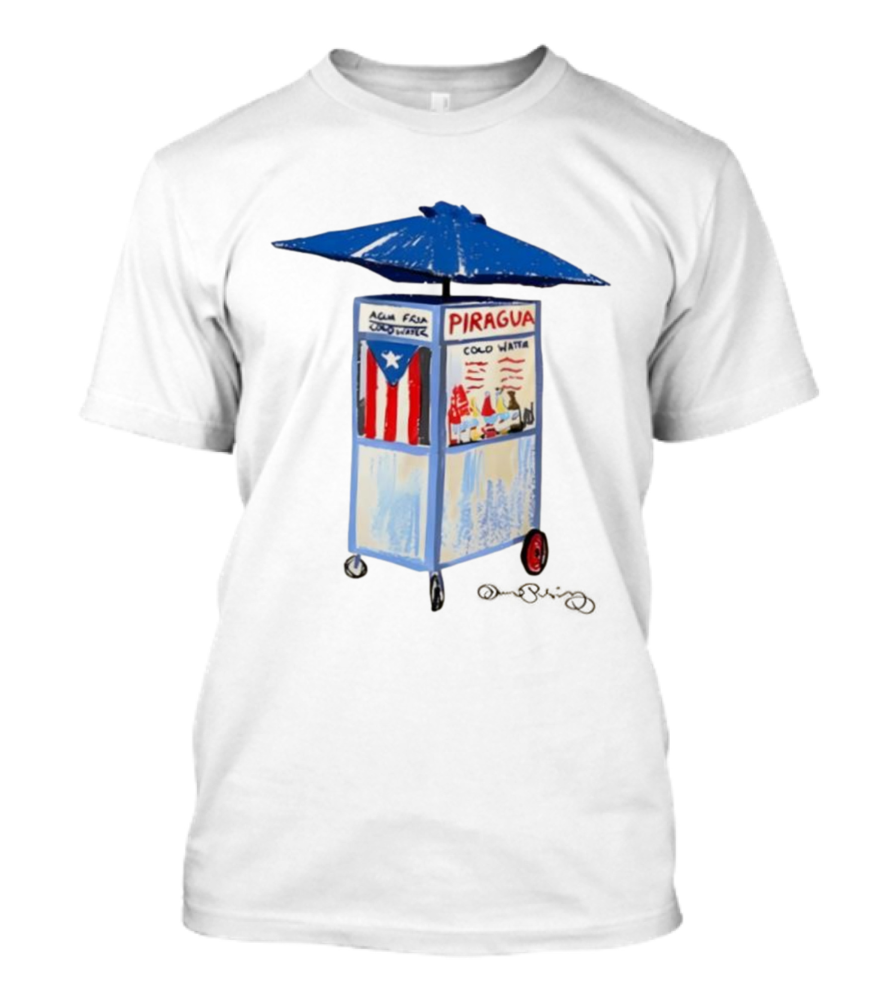 Puerto Rico Piragua Cart Cool Water Flag T-Shirt
