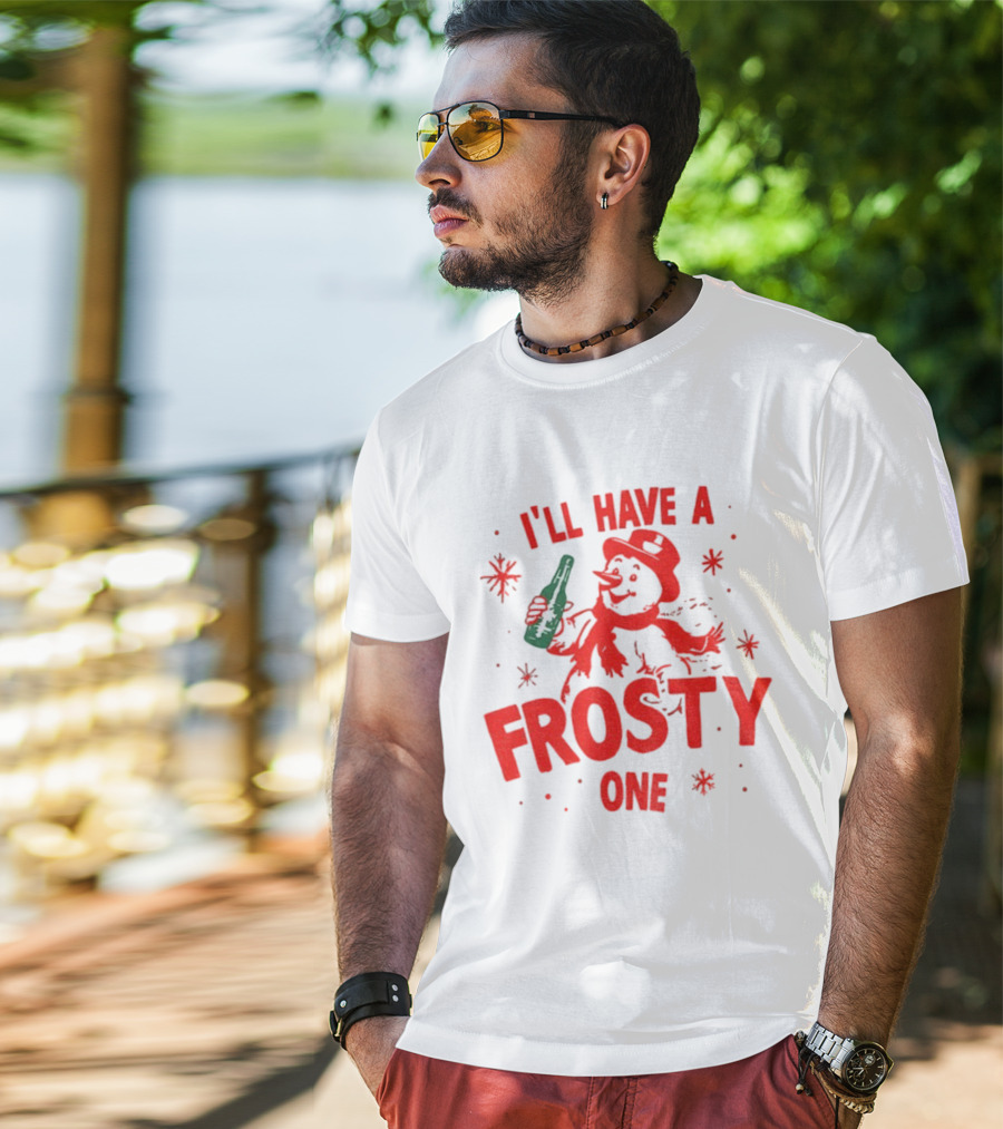 I’ll Have A Frosty One Snowman Christmas 2025 T-Shirt