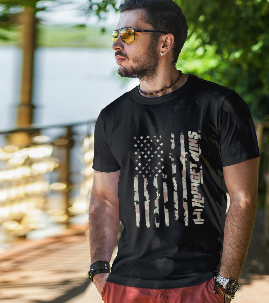 Camouflage Flag 9/11 Never Forget WMS T-Shirt