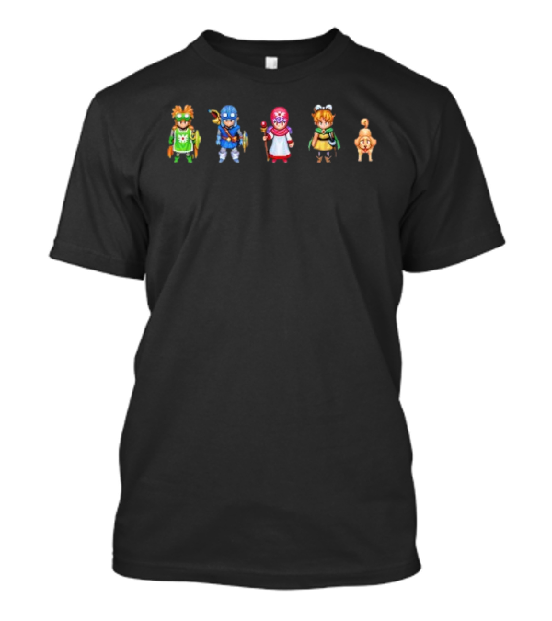 Dragon Quest I & II HD-2D Remake Pixel Heroes Iconic Game Characters T-Shirt