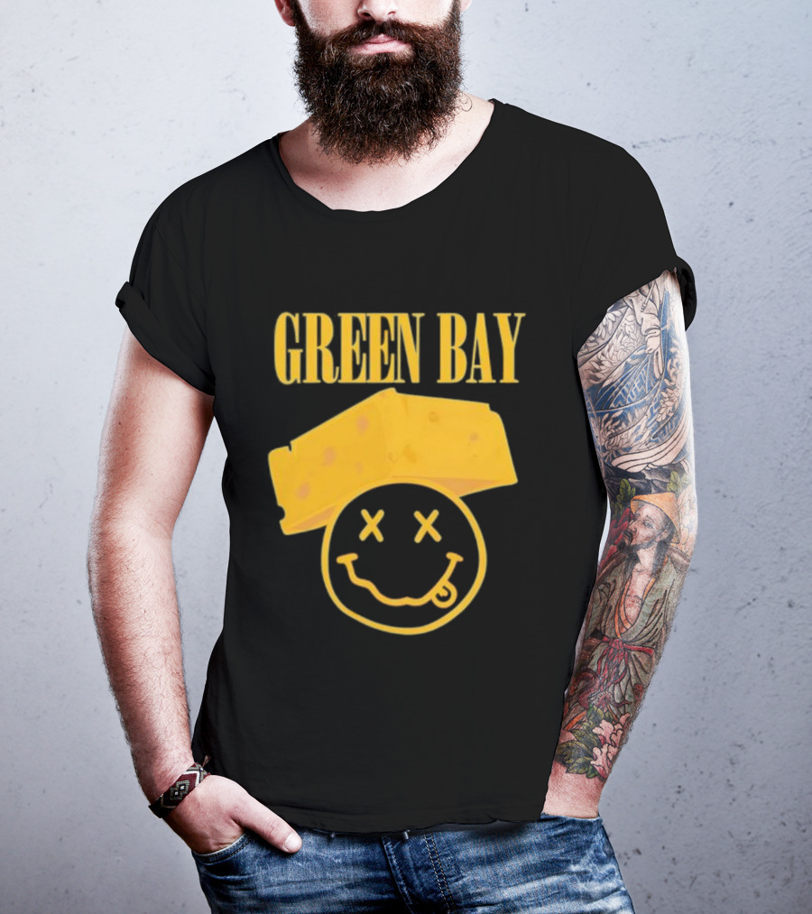 Green Bay Cheesehead Smiley Face T-Shirt