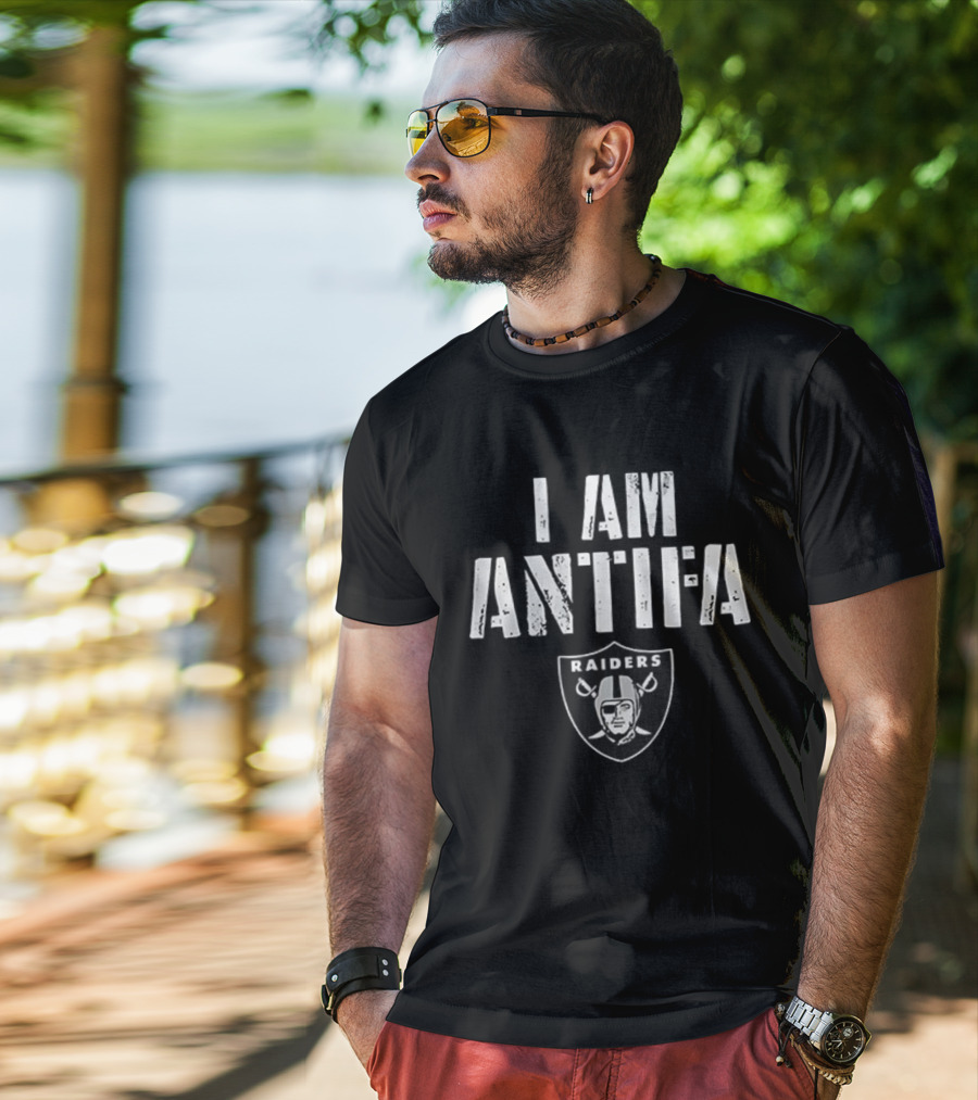 Las Vegas Raiders I Am Antifa Against Fascism T-Shirt