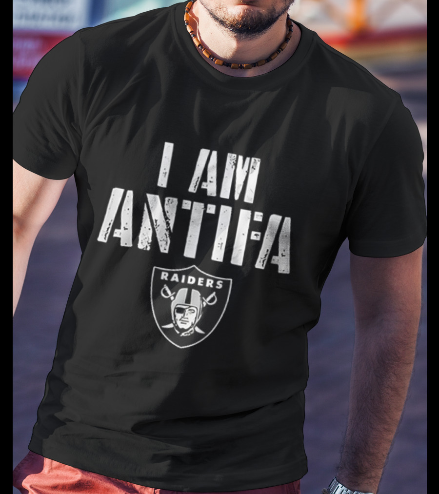 Las Vegas Raiders I Am Antifa Against Fascism T-Shirt