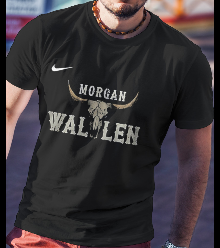 Morgan Wallen 2025 USA Tour Vintage Nike Longhorn Logo T-Shirt