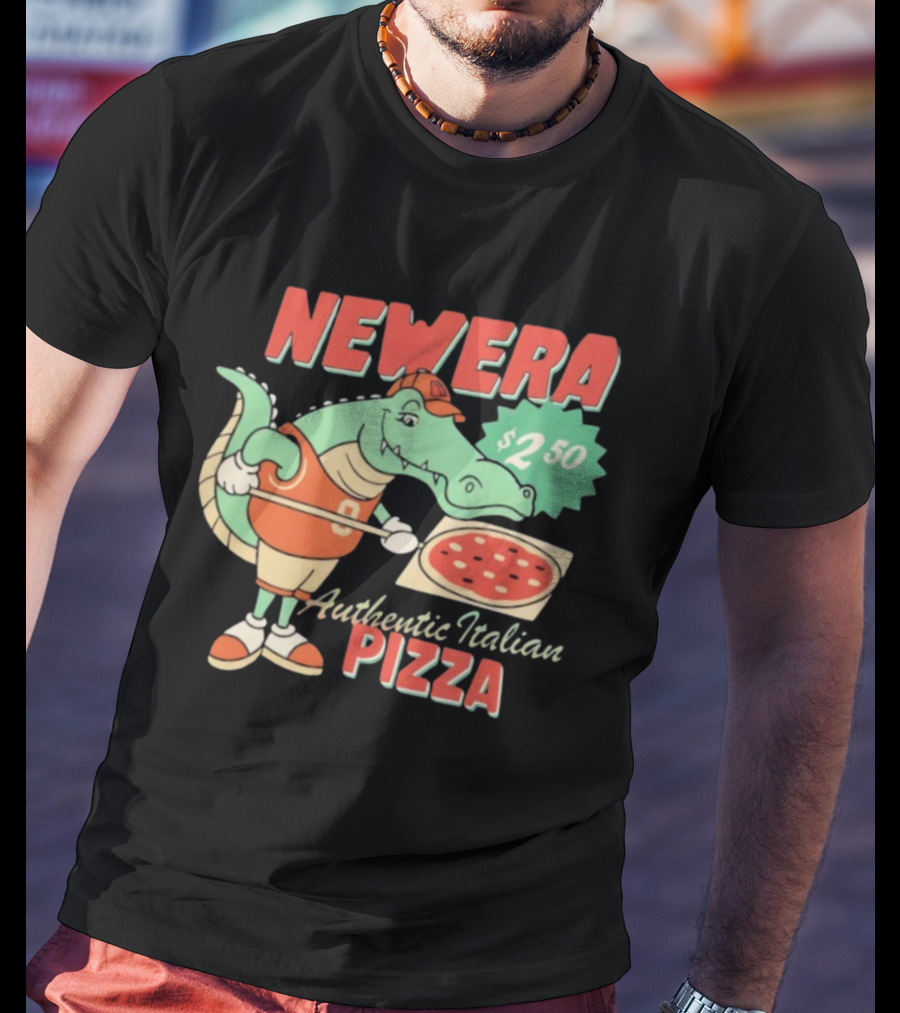 New Era Authentic Italian Pizza Crocodile Character $2.50 T-Shirt
