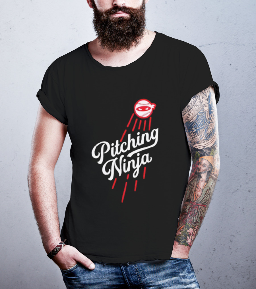 Pitching Ninja Baseball Ninja Los Angeles Dodgers MLB T-Shirt