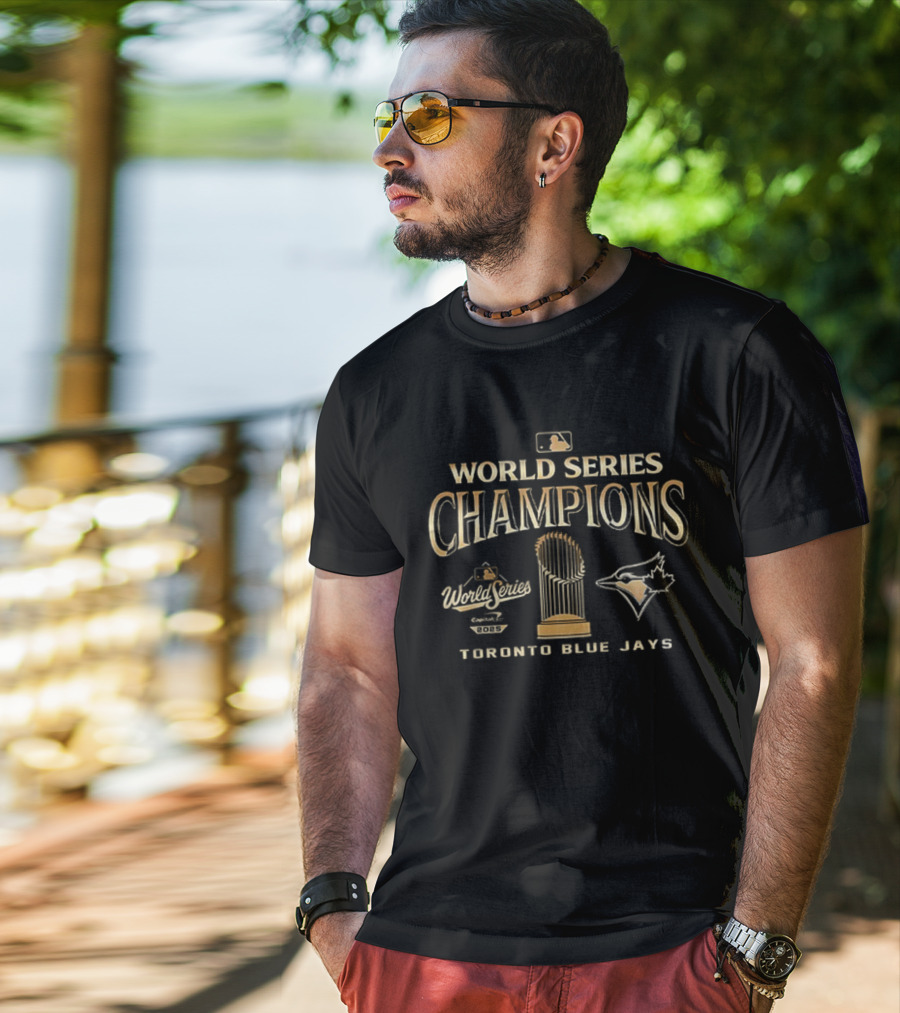 World Series Champions Toronto Blue Jays Golden Trophy Signature Collection T-Shirt