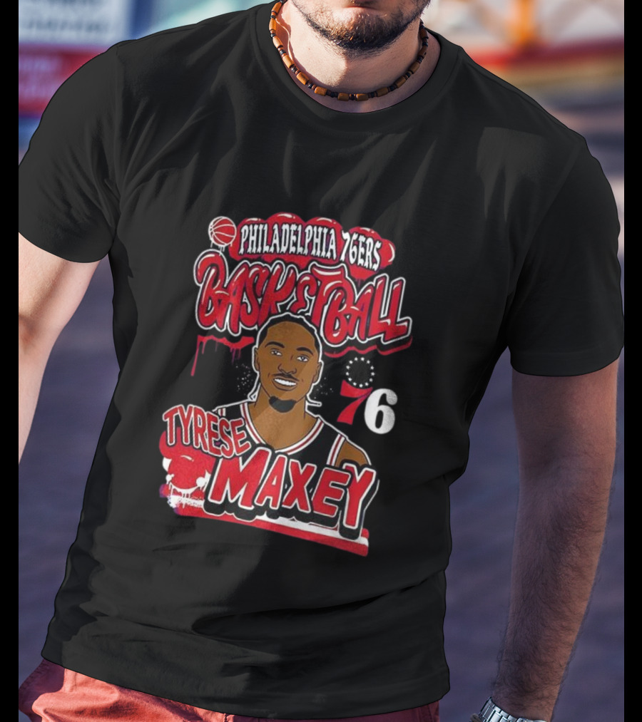 Philadelphia 76ers Basketball Tyrese Maxey 76 T-Shirt