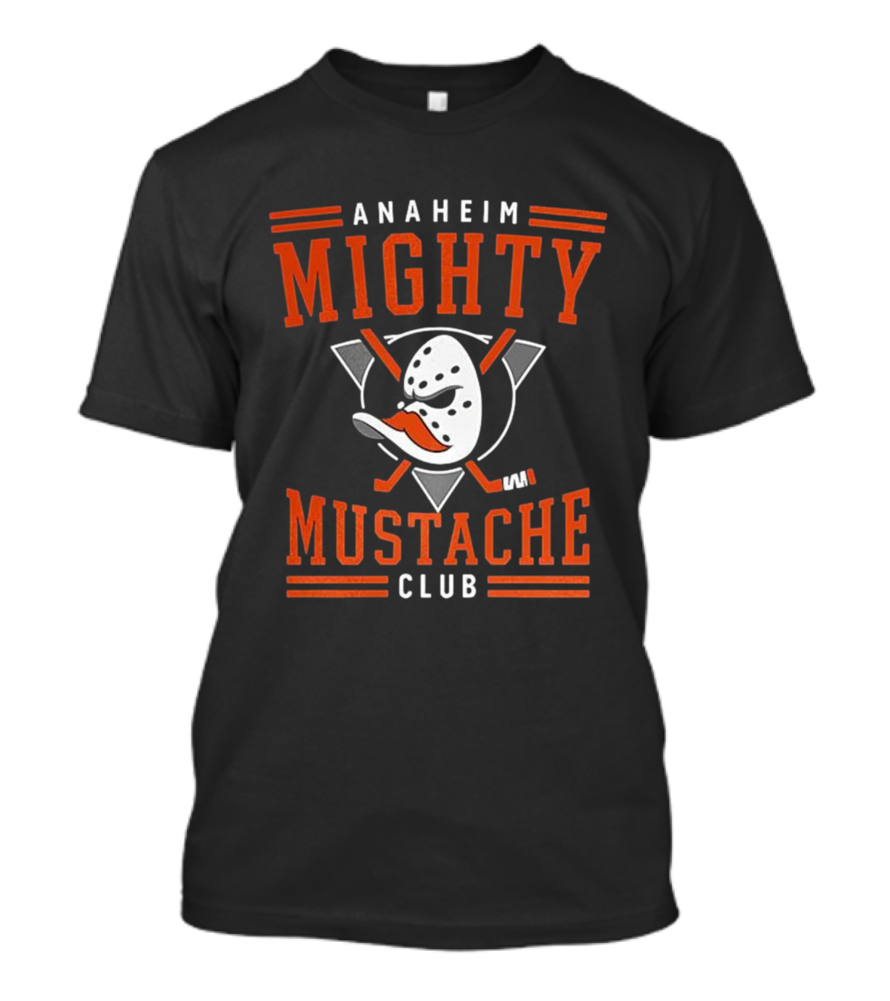 Anaheim Mighty Mustache Club Ducks Hockey Mask T-Shirt