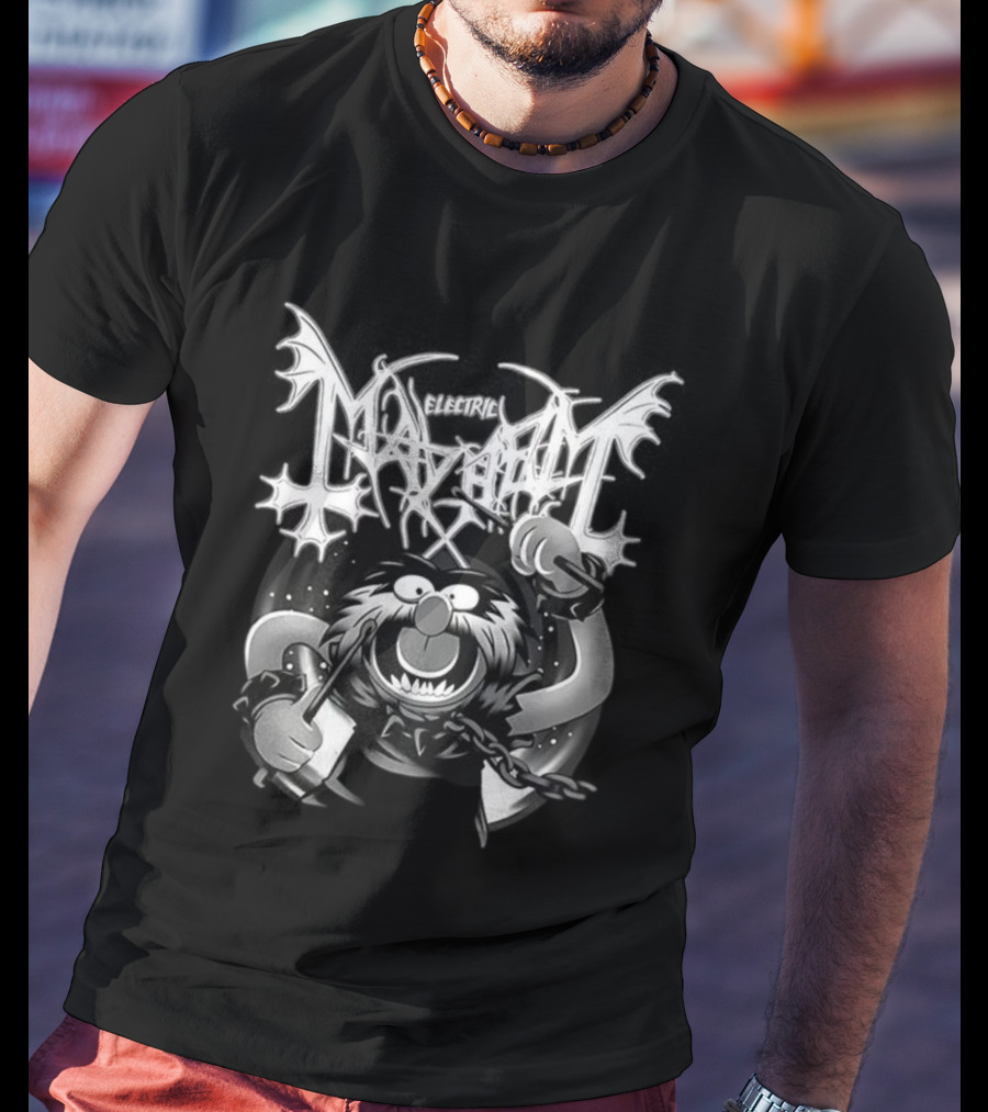 The Muppet Show Animal Drummer Electric Mayhem Heavy Metal Fan T-Shirt