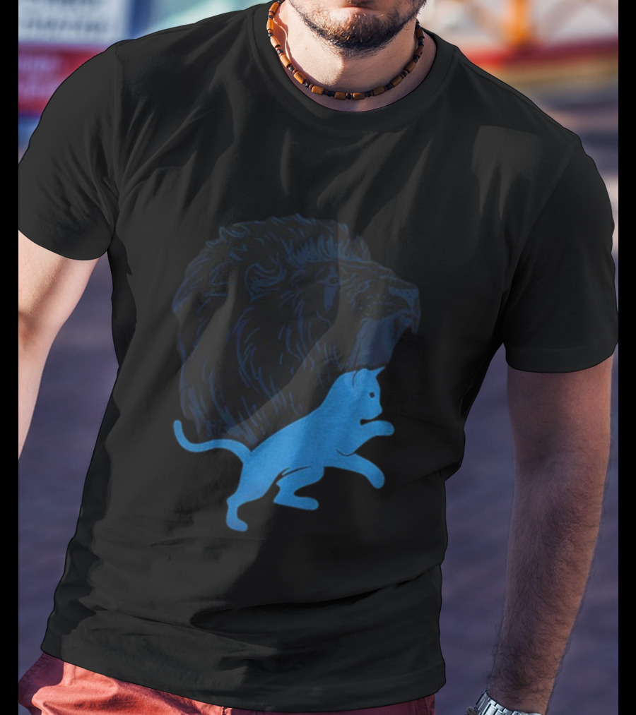 Detroit Lions National Cat Day NFL Football 2025 Iconic Lion And Cat T-Shirt