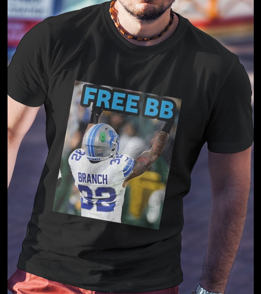 Free BB Brian Branch 32 Detroit Lions Football Fan Gear T-Shirt