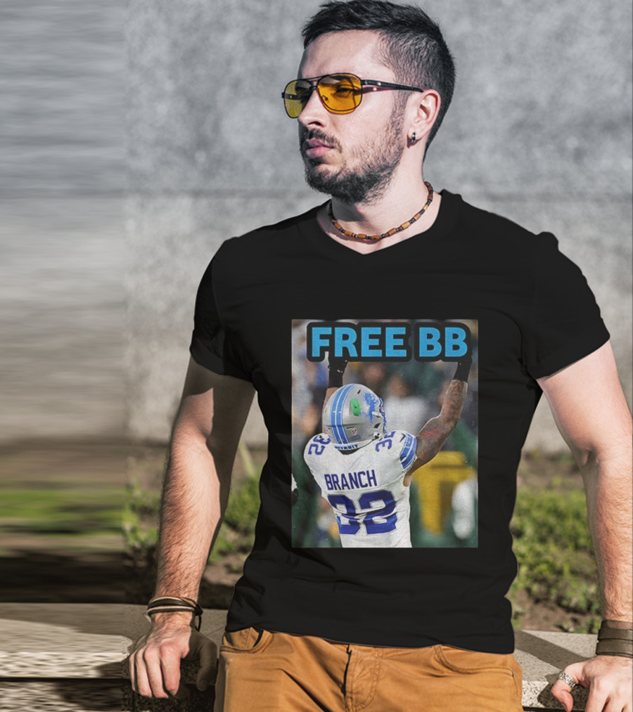 Free BB Brian Branch 32 Detroit Lions Football Fan Gear T-Shirt
