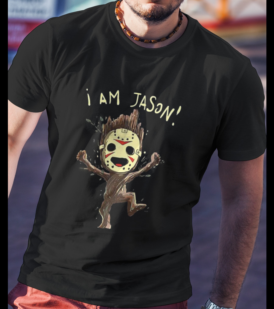 Groot I Am Jason Voorhees Funny Mask Parody T-Shirt