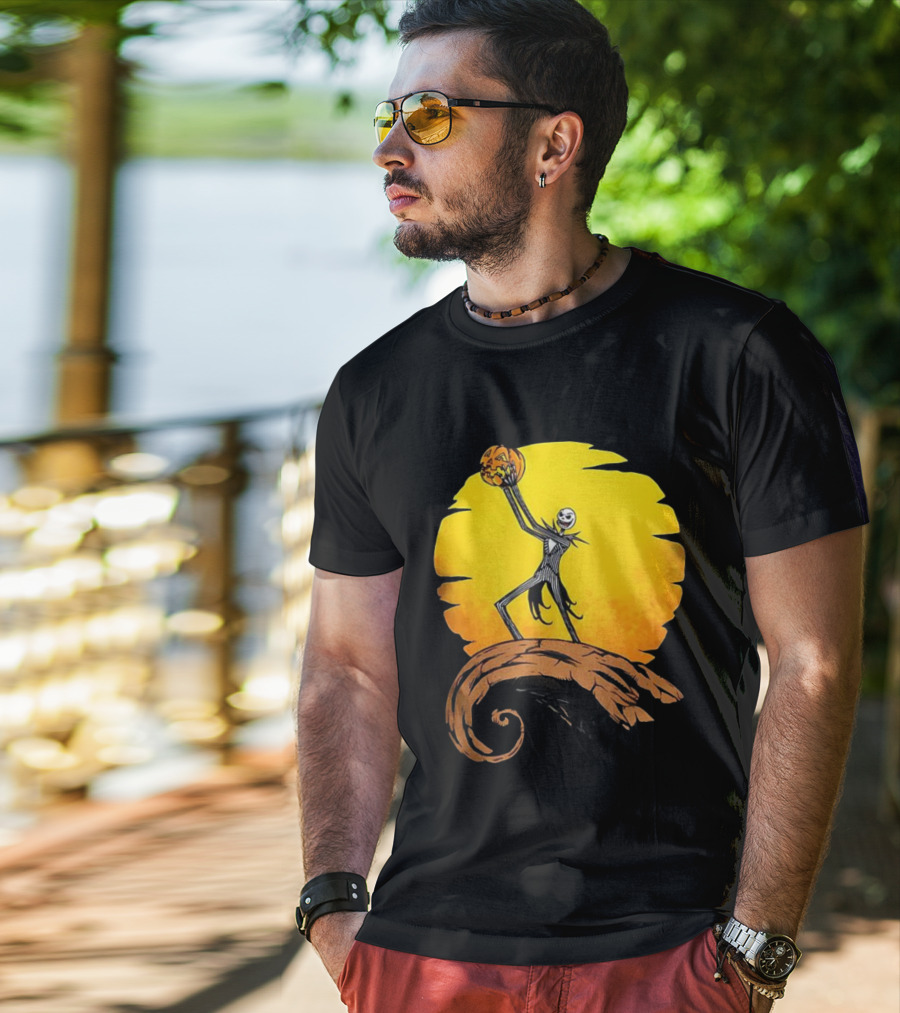 Jack Skellington Halloween Moonlight Pumpkin King T-Shirt