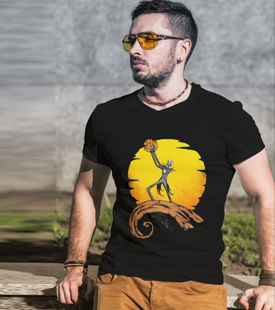 Jack Skellington Halloween Moonlight Pumpkin King T-Shirt