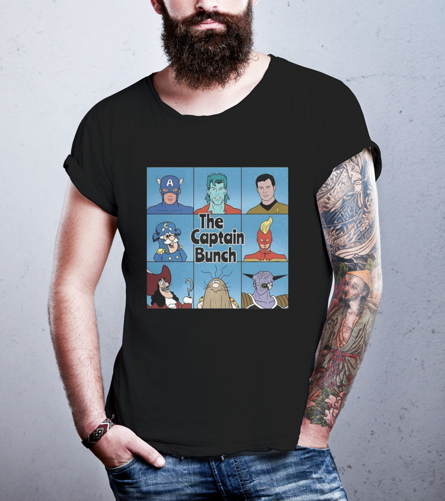 The Captain Bunch The Brady Bunch Cartoon Characters Inspired Design T-Shirt