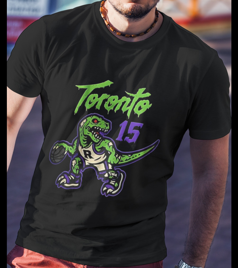 Toronto Raptors Zombie Raptor Dripping Text 15 T-Shirt
