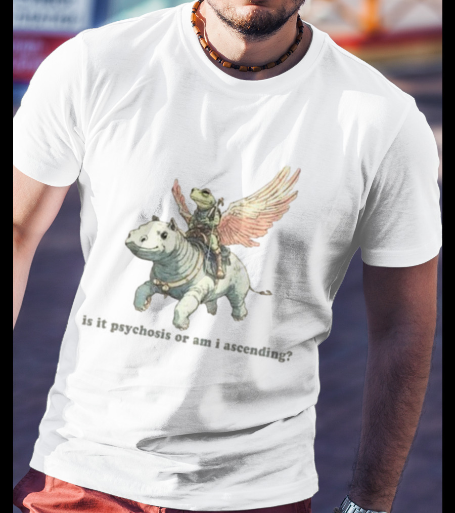 Frog Riding Flying Hippo Psychosis Or Ascension T-Shirt