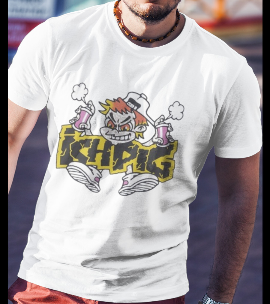 ICH-PIG Aeroboy Graffiti Character Streetwear Collection T-Shirt