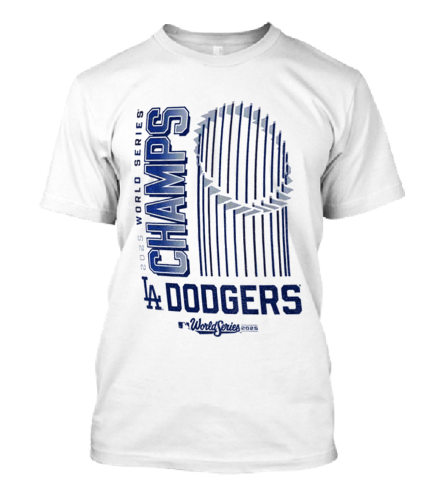 Los Angeles Dodgers 2025 World Series Champs Trophy Logo T-Shirt
