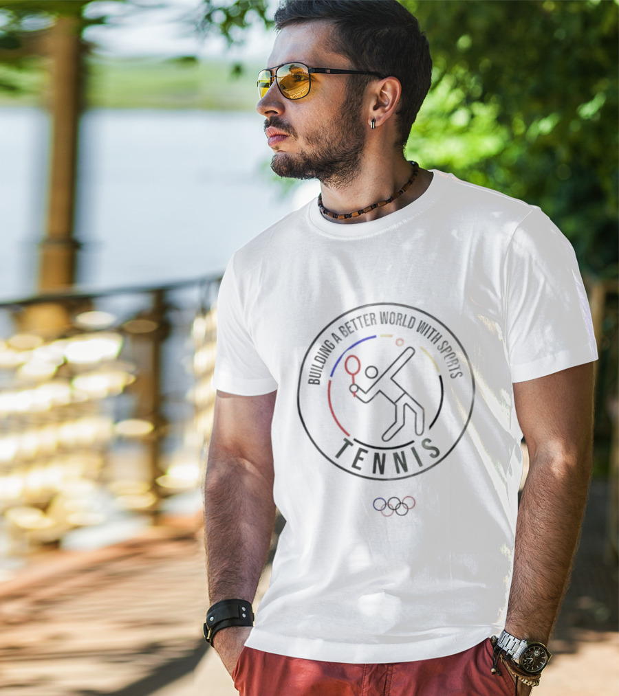 Building A Better World With Sports Olympic Tennis Pictogram T-Shirt