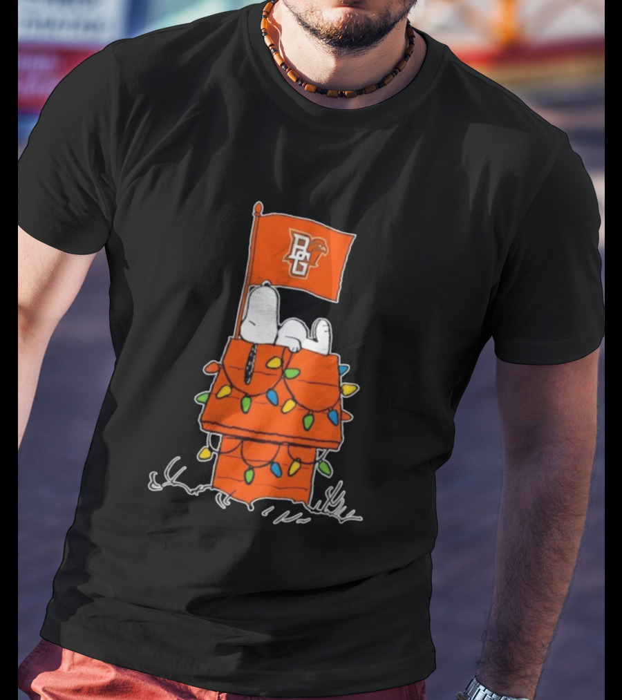 Bowling Green Falcons Snoopy Doghouse Christmas Lights T-Shirt