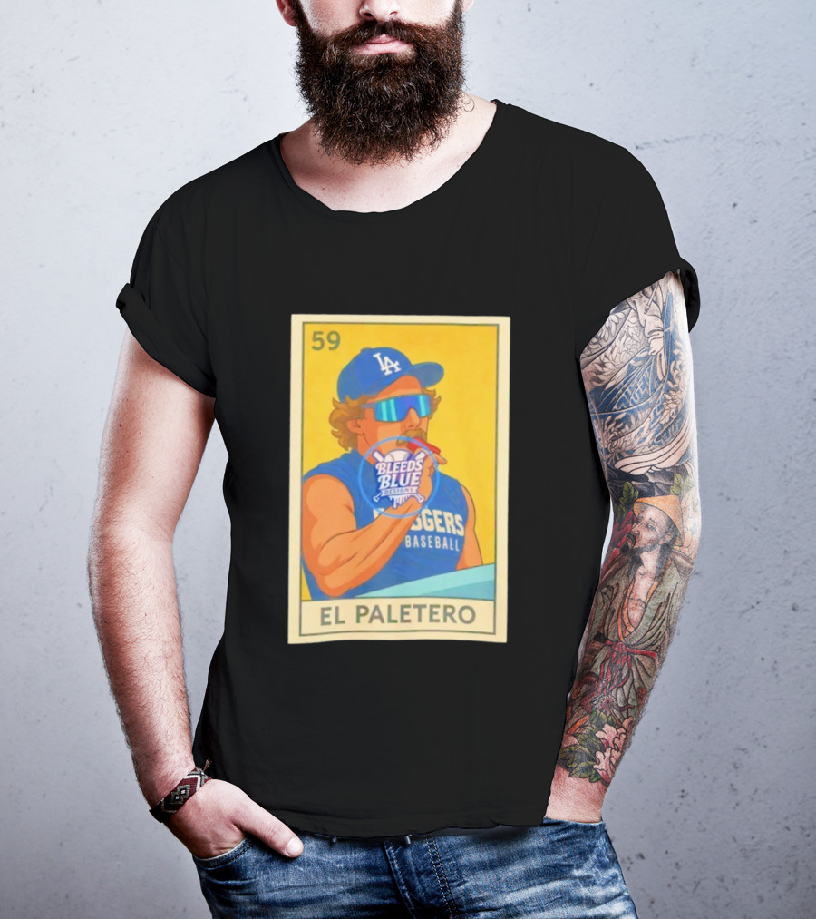 Dodgers Baseball El Paletero Bleeds Blue Loteria 59 T-Shirt