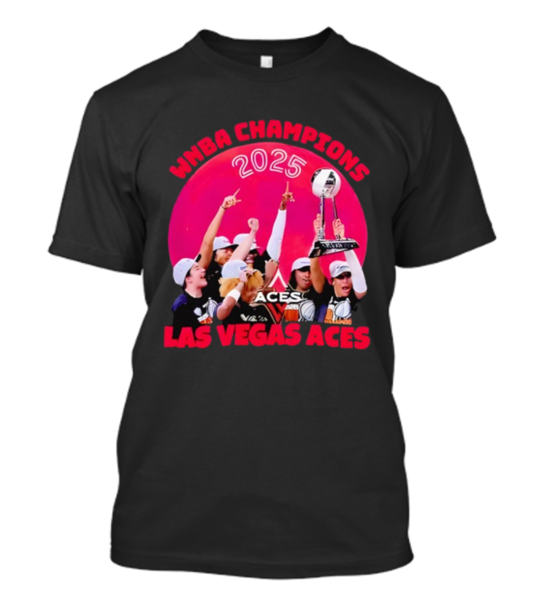 WNBA Champions 2025 Las Vegas Aces Pink Moon Celebration T-Shirt