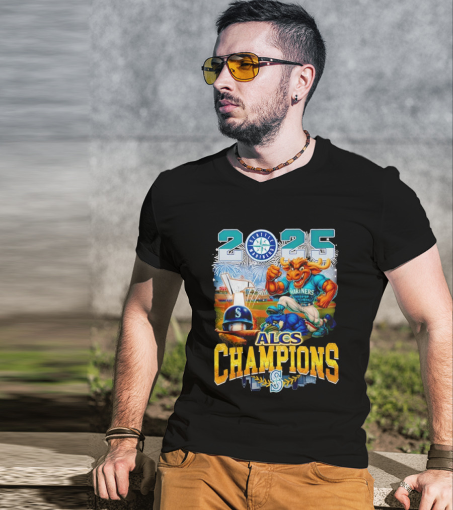 Seattle Mariners 2025 ALCS Champions American League Series MLB Mascot T-Shirt