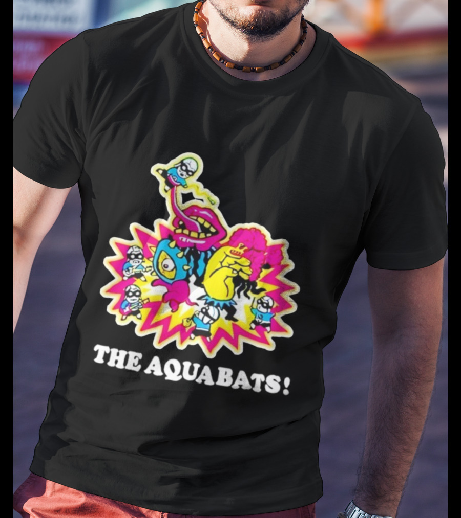 The Aquabats Cartoon Explosion Versus Battle Scene T-Shirt