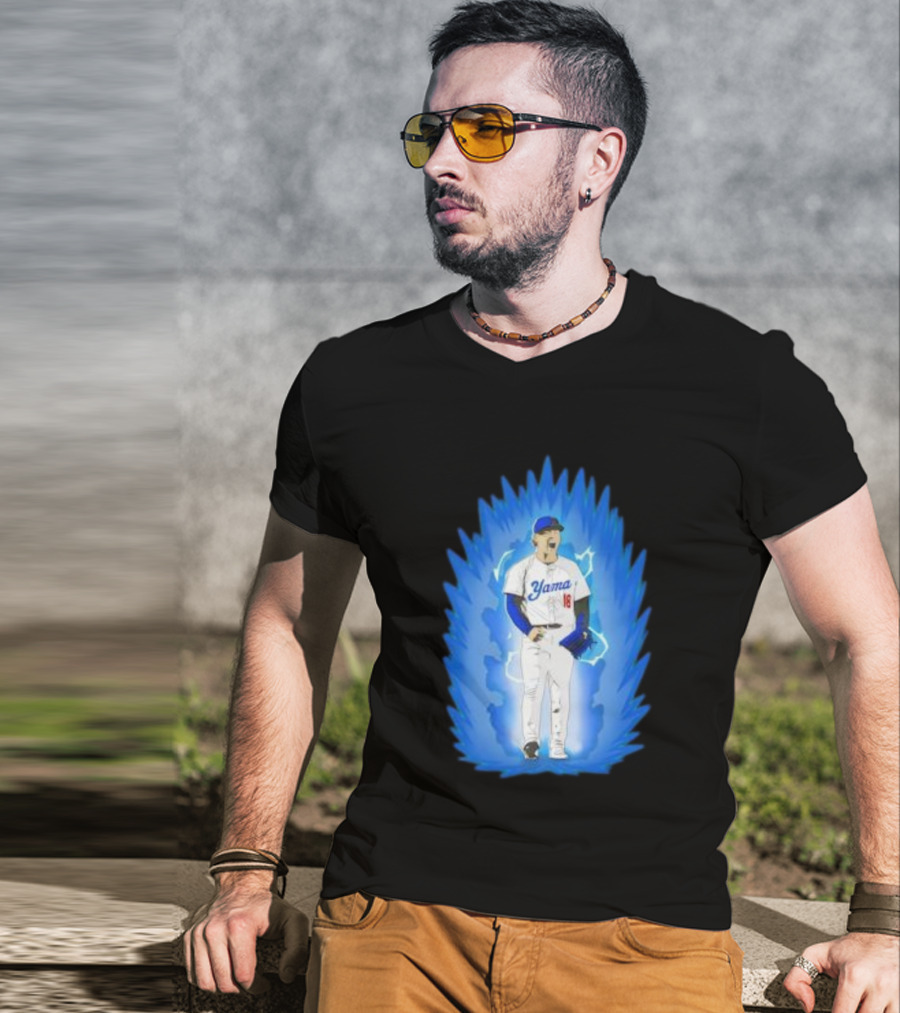 Yoshinobu Yamamoto Super Saiyan Yama 18 Los Angeles Dodgers T-Shirt