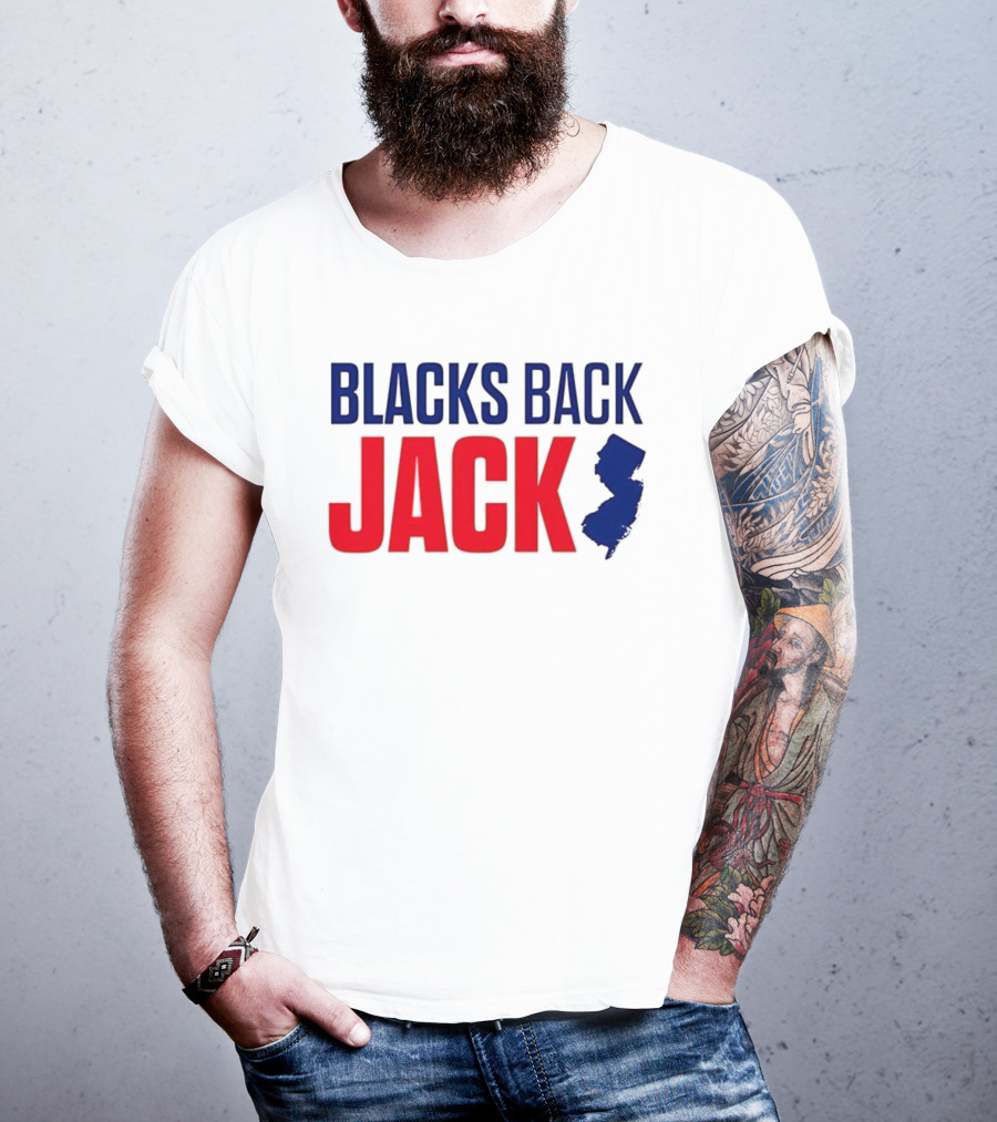 Blacks Back Jack New Jersey Map Support T-Shirt