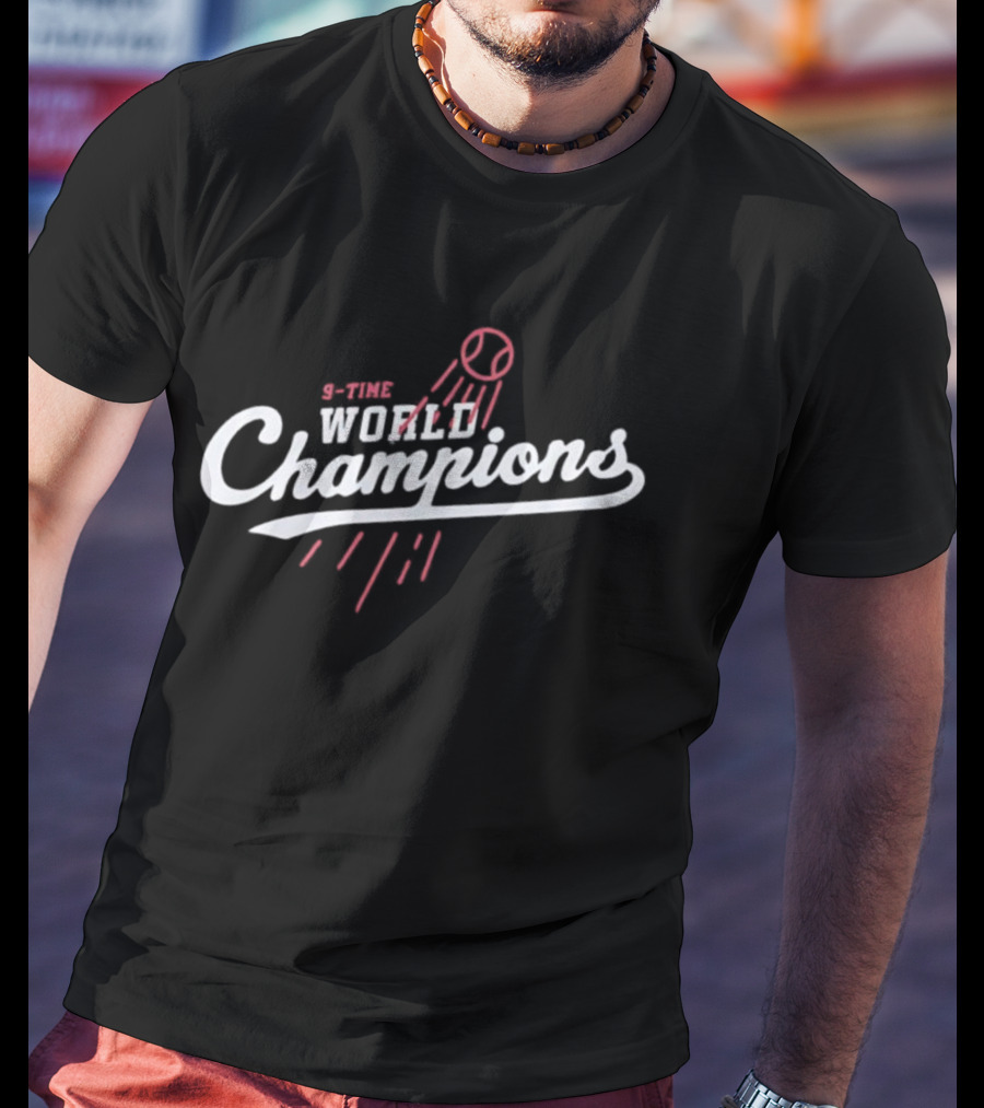 9 Time World Champions Los Angeles Dodgers Baseball T-Shirt