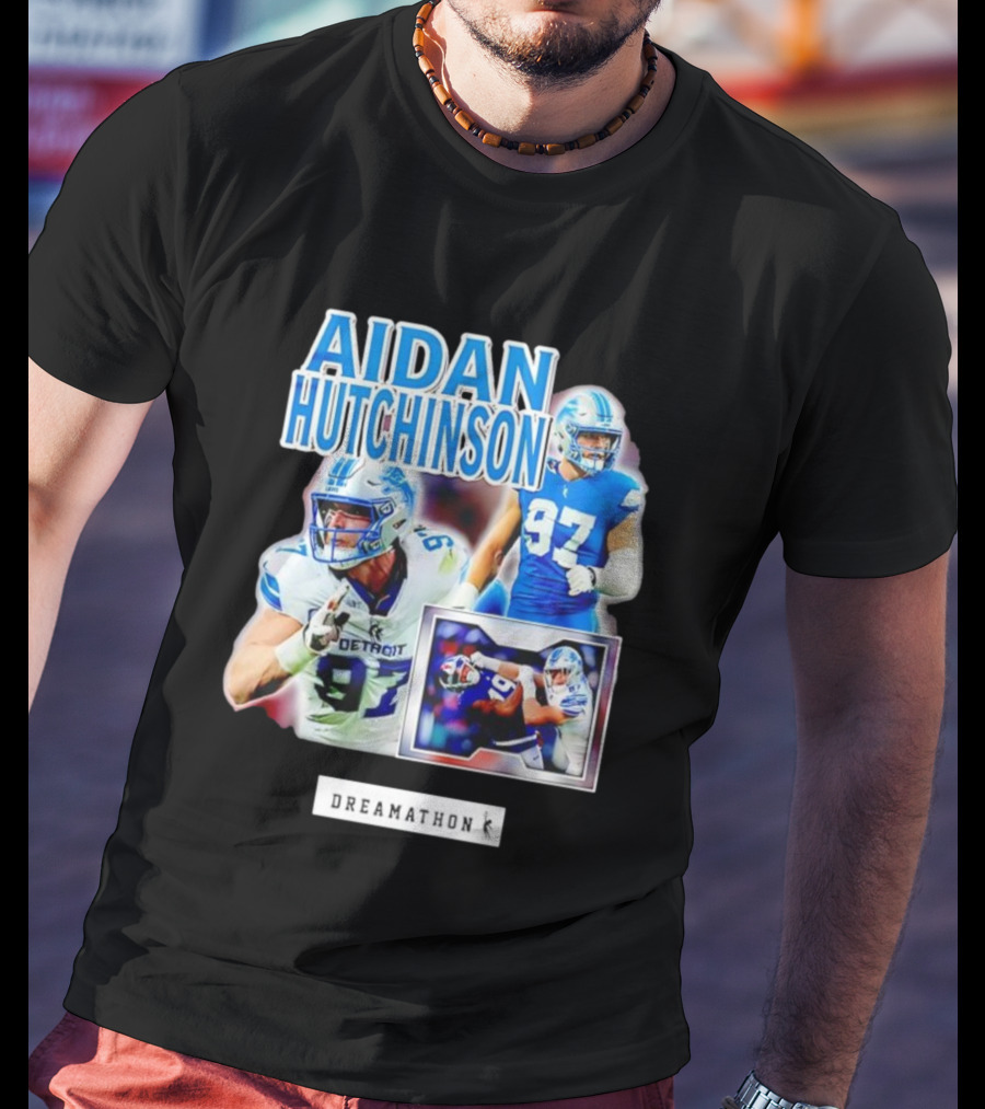 Aidan Hutchinson 97 Detroit Lions NFL Dreamathon T-Shirt