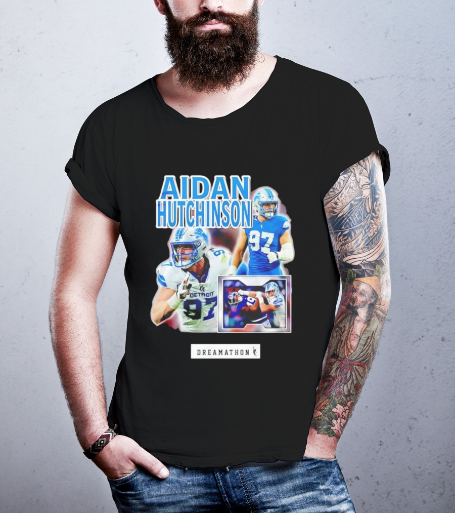 Aidan Hutchinson 97 Detroit Lions NFL Dreamathon T-Shirt