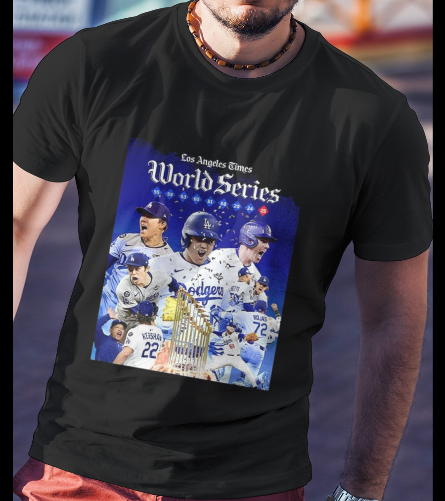 Los Angeles Dodgers World Series Champions 2025 Celebration With Iconic Moments And Championship Years T-Shirt