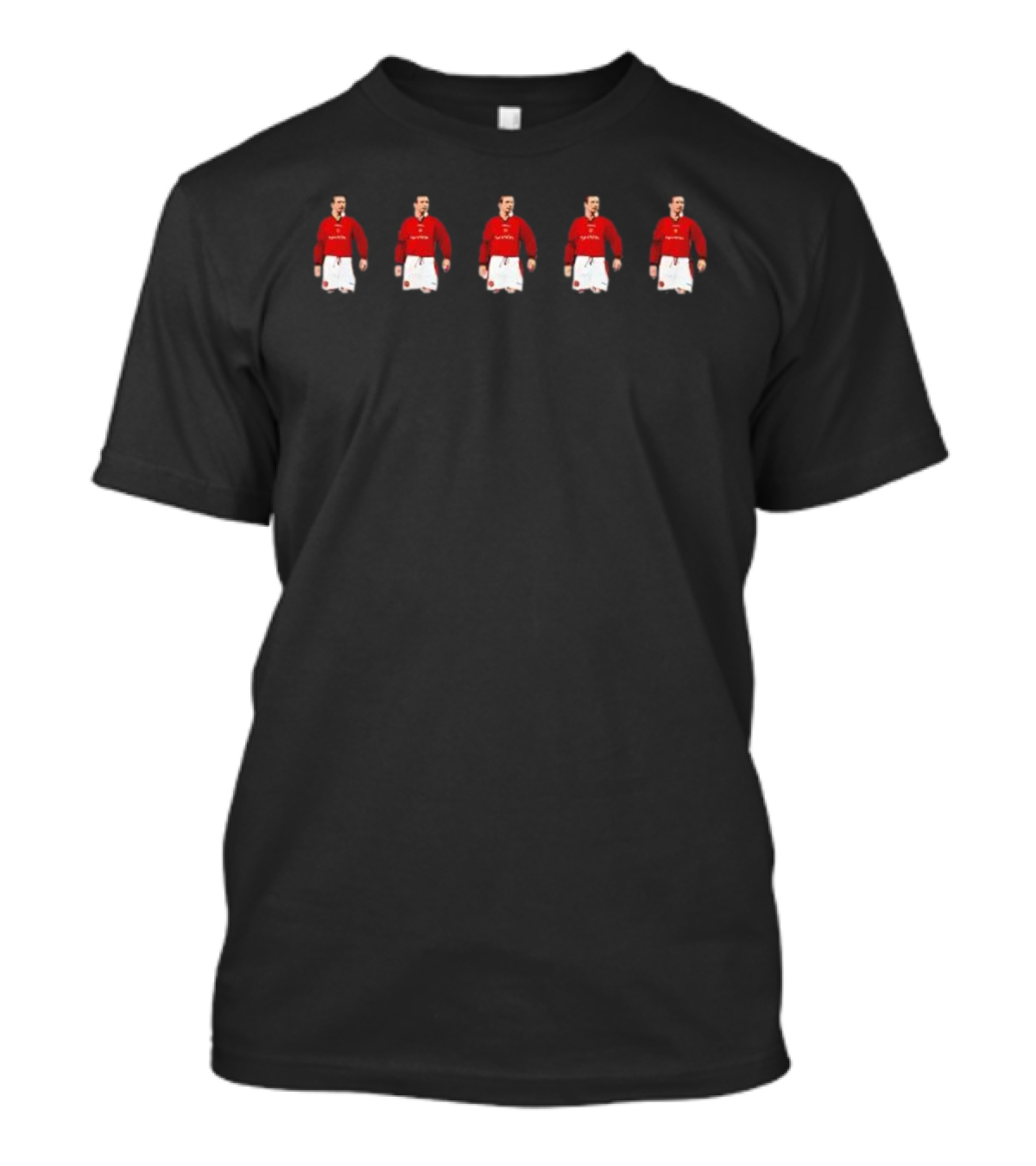 Five Cantonas Festive Football Icon Christmas Celebration T-Shirt