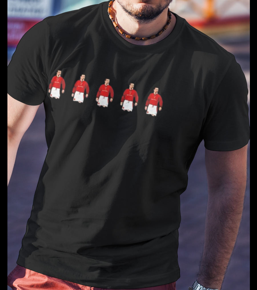 Five Cantonas Festive Football Icon Christmas Celebration T-Shirt