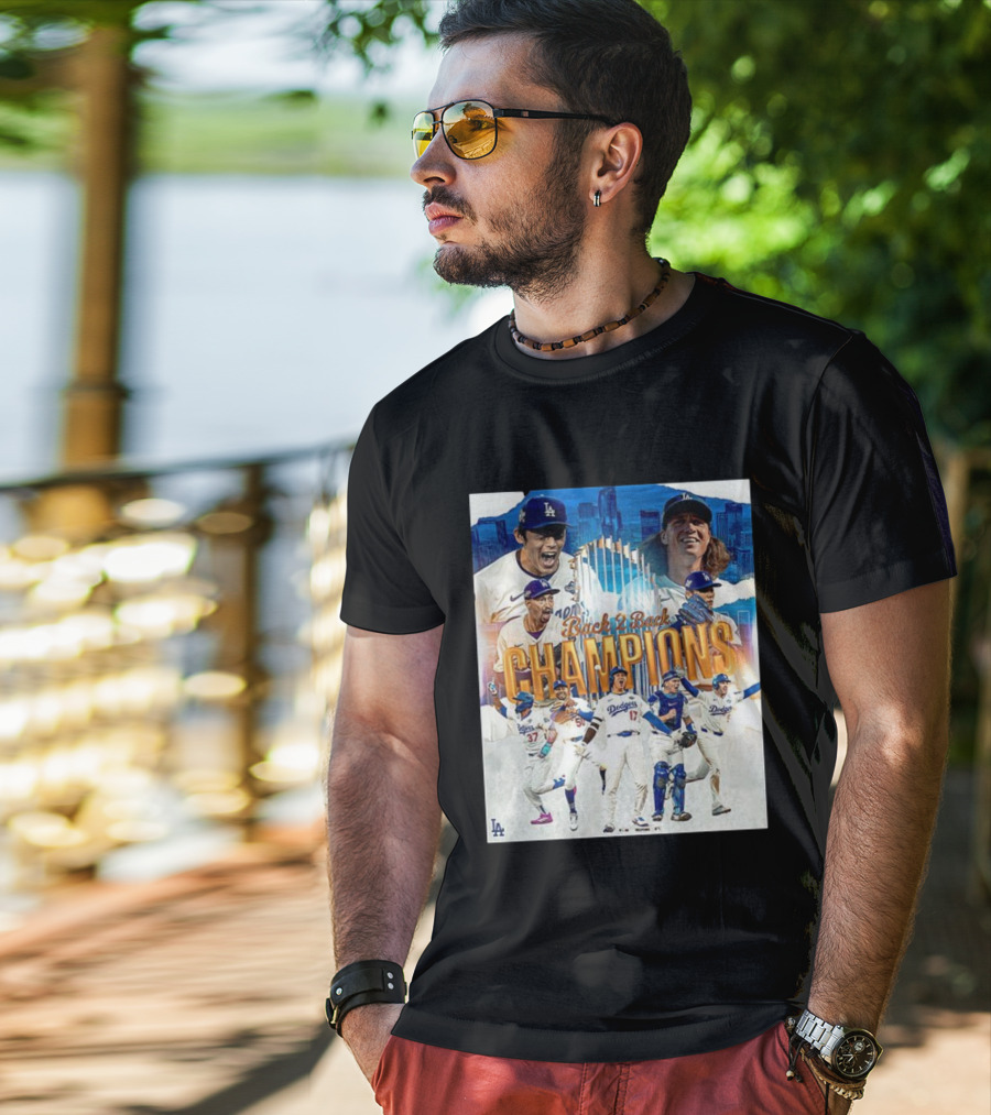 Back 2 Back Champions Los Angeles Dodgers 2025 Celebration T-Shirt