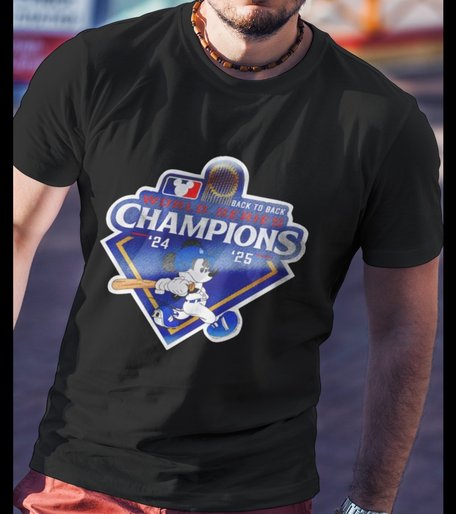 Back To Back World Series Champions '24 '25 Mickey Mouse Dodgers T-Shirt