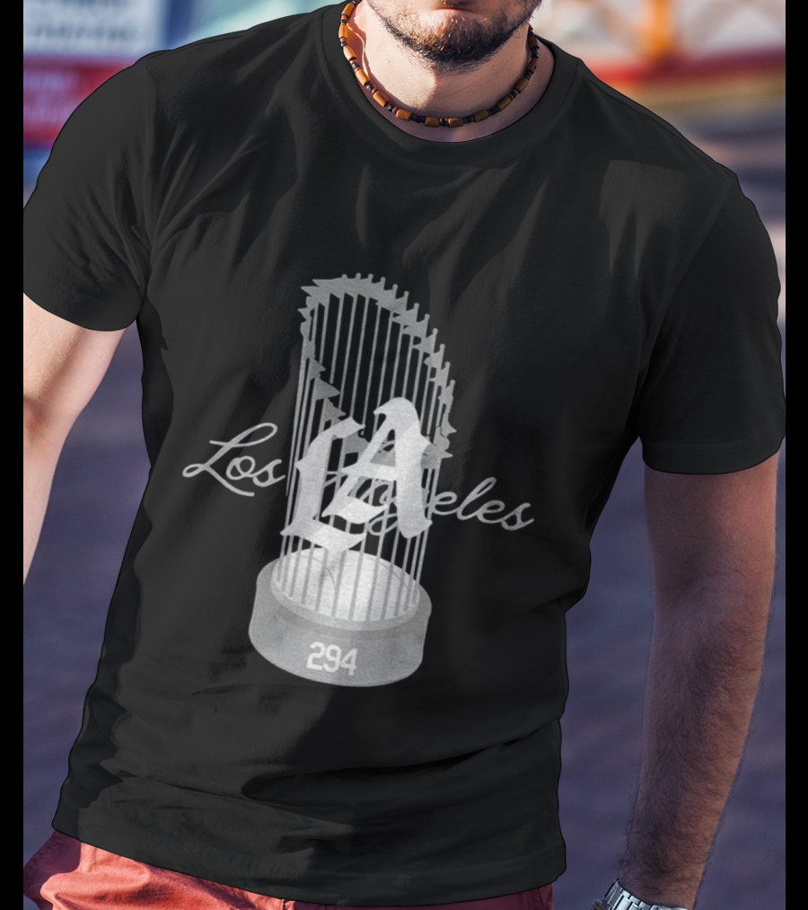Los Angeles Dodgers LA 294 World Champs Trophy T-Shirt