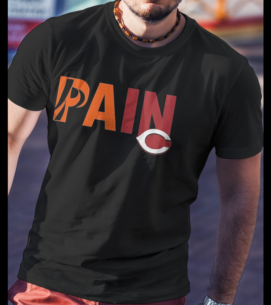 PAIN Cincinnati Reds Chicago Bears Collaboration T-Shirt