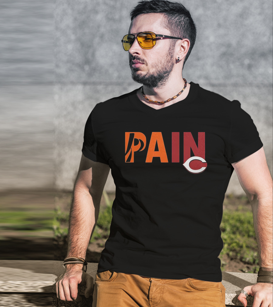 PAIN Cincinnati Reds Chicago Bears Collaboration T-Shirt