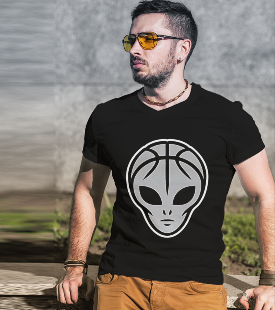 San Antonio Spurs Basketball Alien Head Logo T-Shirt
